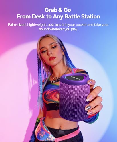 Portable Bluetooth Speaker Beach Essentials: Powerful Crystal Clear Sound/Dynamic Light/IPX5 Waterproof/All Day Playtime/Wireless BT 5.3/TWS Paring, Dad Gifts, Outdoor|Travel|Camping|Pool Accessories - color: Gradient Purple
