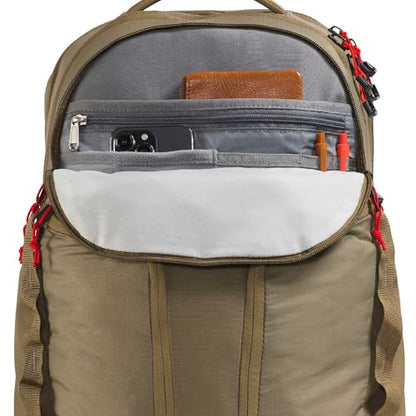 THE NORTH FACE Surge Commuter Laptop Backpack | Daypack With Water Repellent Finish, 16" Laptop Sleeve, Reflective Details - color: Cedar/Lava Red, size: One Size
