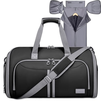 BALEINE Travel Garment Bag, Travel Suit Bag for Men, Water Resistant Carry on Garment Bag for Hanging Clothes, Garment Duffel Bag for Travel Business (Black-Convertible) - color: Black-Convertible