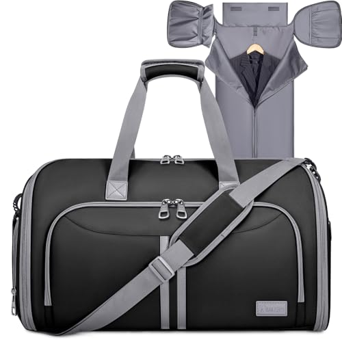BALEINE Travel Garment Bag, Travel Suit Bag for Men, Water Resistant Carry on Garment Bag for Hanging Clothes, Garment Duffel Bag for Travel Business (Black-Convertible) - color: Black-Convertible