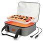 Food Warmer Electric Casserole Carrier - Large Heated Lunch Bag for Car Truck, 12V/24V/110V, Thermos for hot food for Potluck Cookouts Parties Picnic,Lasagna Lugger,Fits 9"x13" Baking Pan - size: gray