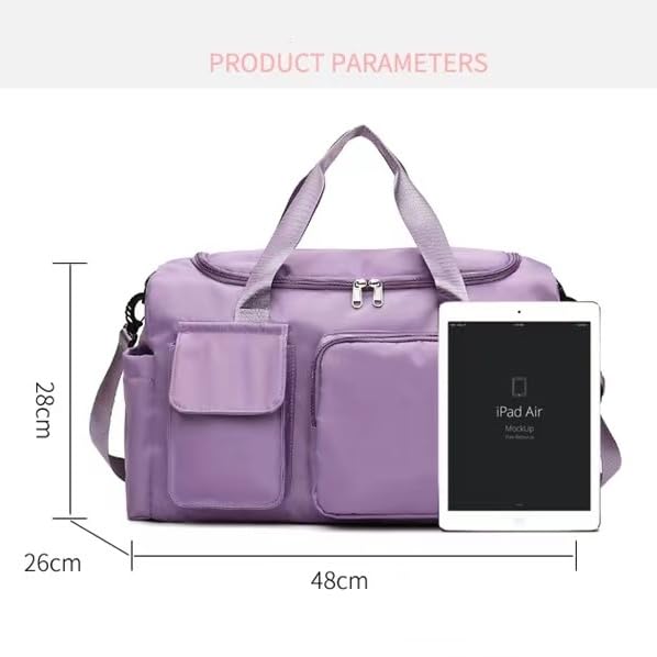 New men's and women's splash proof sports hand travel fitness shopping weekend camping overnight bags. (Pink 2) - color: Pink 2