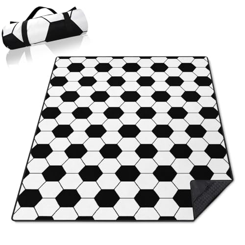 Soccer Blankets Waterproof Foldable,60''x80'' Portable Dual Layers Outdoor Travel Camping Backpacking Hiking Beach Blanket Mat for Grass Padded Lawn Park Beach,Soccer Picnic Accessories - color: Soccer