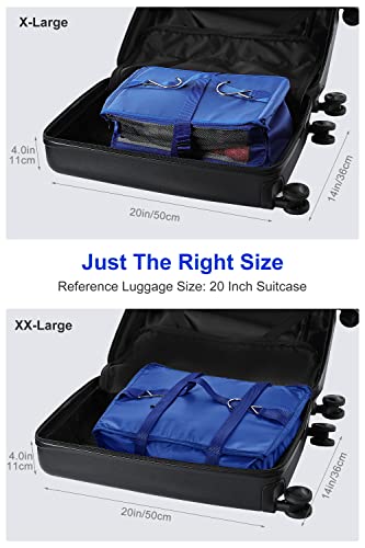 ELEZAY Hanging Packing Cubes Portable Closet 3-Shelf Travel Collapsible Compression Garment Organizer for Carry-on Luggage Suitcase Space Saver Bag XX-Large_No Side Pockets, Black - color: Black, size: XX-Large_16*12*24 IN
