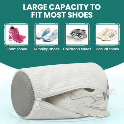 2 Pack Heavy Duty Shoe Wash Bags, 440g Reusable Sneaker Laundry Bags with Auto-Lock Zipper for Sneakers, Slippers & Boots – New2026 - color: White