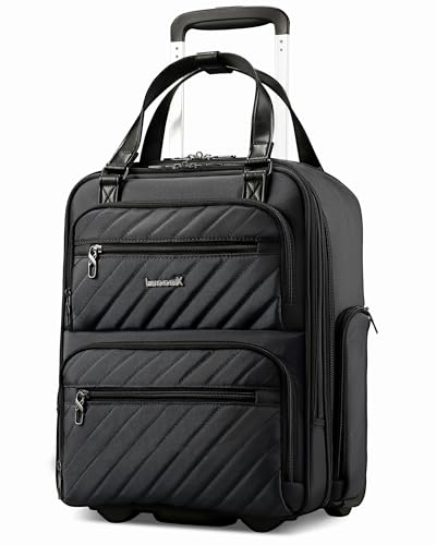 LUGGEX Underseat Carry On Luggage with Wheels, UDK Stylish Lightweight Under Seat Luggage, Soft Sided Personal Item Suitcase for Short Trip (UX-Core, All Black, 16 Inch) - color: All Black, size: Underseat 16-inch