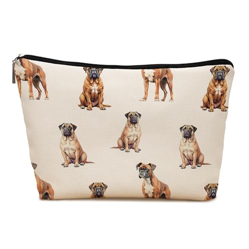 Boxer Dog Makeup Bag, Boxer Lovers Gifts Cosmetic Bag for Women, Dog Mom Lovers Owner Gifts for Women Christmas, Pet Lover Gift Zipper Travel Makeup Pouch for Purse - color: boxer