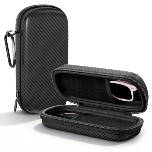 Travel Sunglasses Organizer, Hard Shell Sunglass Case Adjustable Slots for Multiple Sunglass Eyeglass Case - style: Black + 2 Slots