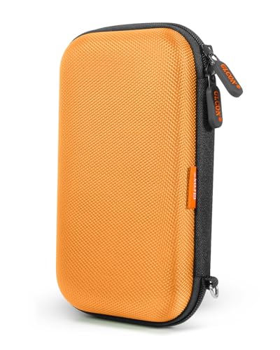Orange Shockproof Hard EVA Carrying Case Travel Pouch for External Hard Drive, Power Bank, Cell Phone, Cable, Cord - Portable Small Electronic Accessories Organizer Storage Zipper Pouch - color: Orange
