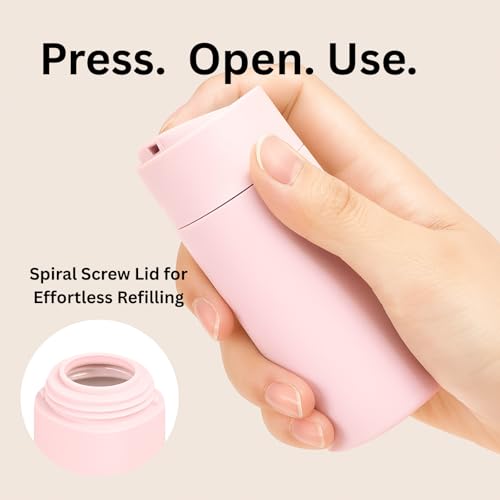 5pcs Travel Cream Dispenser Bottles Set Travel Bottles Toiletry Containers Set, TSA Approved, Travel Essentials - color: Pink