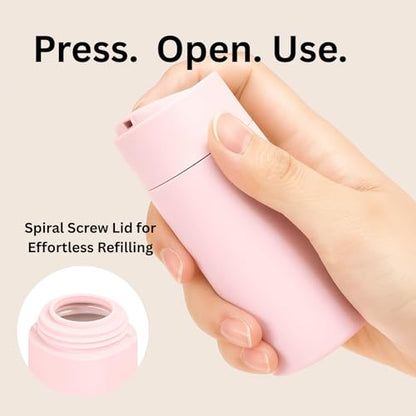 5pcs Travel Cream Dispenser Bottles Set Travel Bottles Toiletry Containers Set, TSA Approved, Travel Essentials - color: Pink