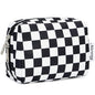 Narwey Small Checkered Makeup Bag for Purse Mini Cosmetic Bag Travel Makeup Pouch Zipper Pouch Cute Make up Bags with Compartments for Women Girls (Black Checkerboard, Small) - color: YB-Black Checkerboard, style: Small
