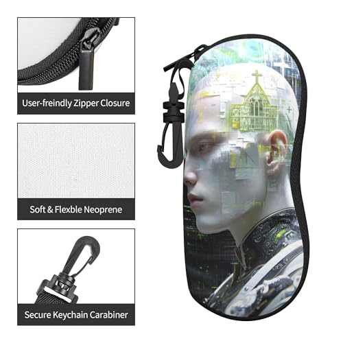 Portable Leather Glasses Case Anti-pressure Glasses Bag Coin Purse Storage Bag Suitable for Men and Women - color: D