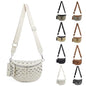 Checkered Crossbody Bag for Women Nylon Bum Bag Spacious Fanny Pack Adjustable Strap Lightweight Travel Everyday Purse Water Resistant Handbag (Rivet White) - color: Rivet White