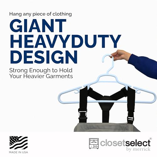 19" XL Plastic Hangers, Giant Heavy Duty Hanger, Merrick, XL Hanger, 36
