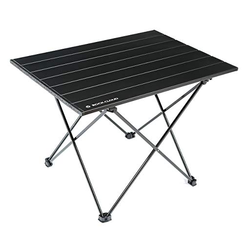 ROCK CLOUD Portable Camping Table Ultralight Aluminum Camp Table Folding Beach Table for Camping Hiking Backpacking Outdoor Picnic, Size M - color: Black, size: Medium