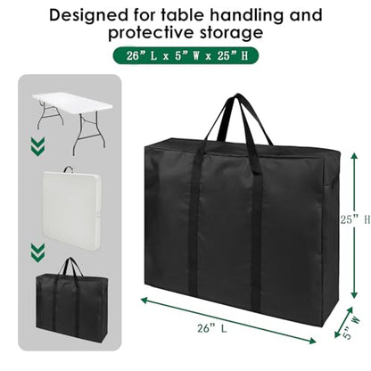 Folding Table Storage Bag, Portable Carry Table Bag for 4FT Folding Picnic/Camp Tables, Waterproof Folding Table Cover with Handles(bag only)- 26" D x 25" W x 5" H - size: 4FT Folding Table Bag
