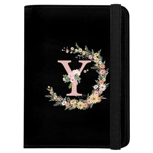 Cute Passport Holder and Holder Combo Passport Cover with RFID Blocking Women Men Compatible Wallet Credit Card Protector (Black-Y) - color: Black-Y