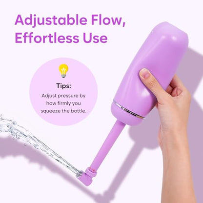 Easy@Home Portable Travel Bidet: Peri Bottle for Postpartum Essentials - Handheld Sprayer Kit for Perineal Care & Personal Hygiene | 380ml (12.8oz) | Women & Men | EPB-01 Pink - color: Pink