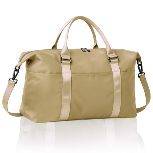 Weekender Duffel Bags for Women， Travel Totes Bag for Airplane Essentials, Overnight Bags for Women with Trolley Sleeve, Large Carry On Hospital Bag for Labor and Delivery, Sport, Gym - color: Apricot Yellow