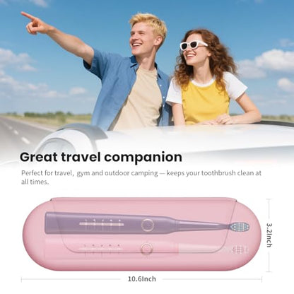 Silicone Electric Toothbrush Travel Case, Manual Toothbrush Travel Cover for Men and Women,Toothbrush Holder for Travel,Gym and More, Fits Most Manual and Electric Toothbrushes - Pink - color: Pink