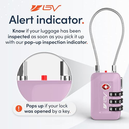 TSA Accepted Luggage Travel Lock, Set-Your-Own Combination Lock for School Gym Locker, Luggage Suitcase Baggage Locks, Filing Cabinets, Toolbox, Case (Purple, 2 Pack) - color: Purple, size: 2 Pack