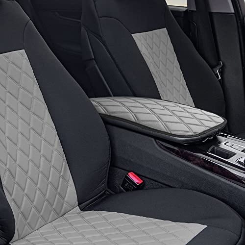 FH Group Neosupreme Gray Diamond Pattern Center Console Pad – Water-Resistant Armrest Cover Protector for Cars, SUVs & Trucks - color: Gray, style: Console Cover (Diamond)