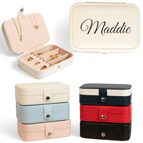 Custom Travel Jewelry Organizer, Jewelry Box, Ring Holder For Jewelry, Travel Accessories For Women, Jewerly Organizator, Bridesmaid Gifts - color: Custom Name Center