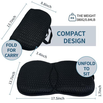 Portable 3D Breathable Seat Cushion – Foldable, Soft & Lightweight for Airplane Travel Stadium Cushion