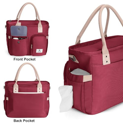 Hafmall Large Insulated Lunch Bag for Adults, Wide Opening Insulated Bag with Shoulder Strap,Loncheras para Mujer, Reusable Adult Lunch Tote Bag For Work, Picnic(Red) - color: Red