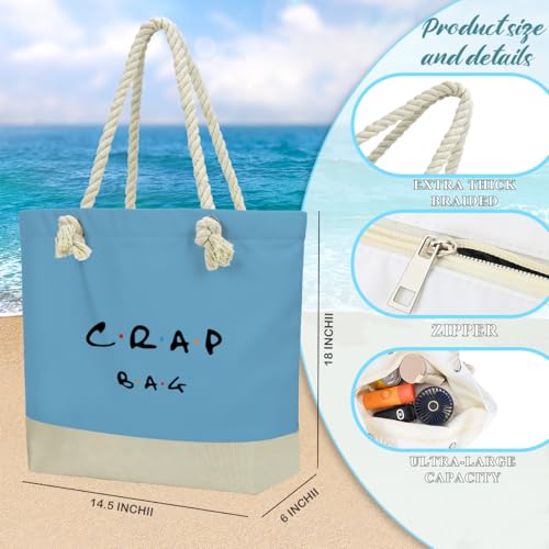 Fokongna Tote Bag For Women, Beach Bag Best Friend Travel Birthday Gifts, Travel Parties Vacation Shopping Essentials - color: Crap Blue