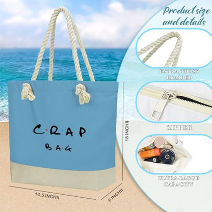 Fokongna Tote Bag For Women, Beach Bag Best Friend Travel Birthday Gifts, Travel Parties Vacation Shopping Essentials - color: Crap Blue