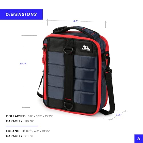 Arctic Zone Ultimate Expandable Insulated Lunch Box, Dual Compartment Insulated - Navy - color: Navy