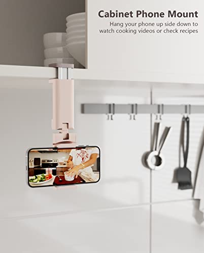 MiiKARE Travel Essentials Airplane Phone Holder, Universal Handsfree Phone Mount for Flying with 360 Degree Rotation, Travel Must Haves Phone Stand for Desk, Tray Table, Pink - color: Pink