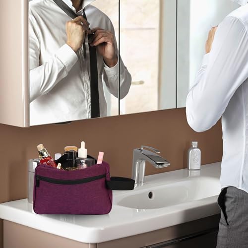 Icramsy Travel Toiletry bag Toiletry bag for women men Hanging Cosmetic bag Travel accessories for Women Men (Deep purple) - color: Deep purple