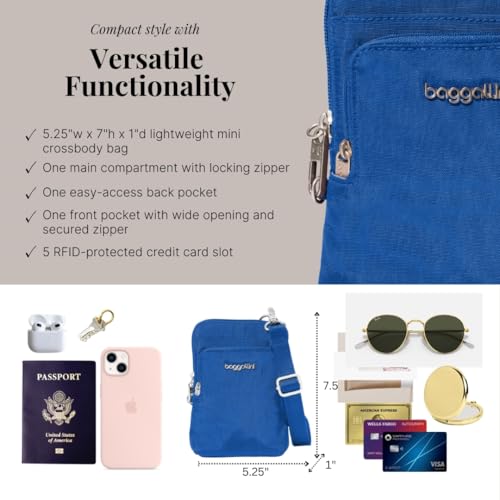 Baggallini Women's Securtex Anti-theft Activity Crossbody Bag - color: Lapis