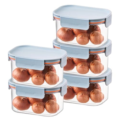 LocknLock Tritan Plastic Bisfree Modular Plus Food Storage Container Set, Lunch, Meal Prep, Stackable, BPA-Free, Leakproof, Microwave, Freezer-Safe, 10 Pieces, 5 Boxes and 5 Lids, Mint - color: Mint, size: 10 set (5 containers & 5 Lids)