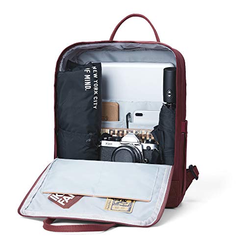 KALIDI Casual Laptop Backpack 15 Inches Classic Camping Rucksack Travel Outdoor Square Daypack College Hiking Gym Bag, Burgundy - color: Burgundy