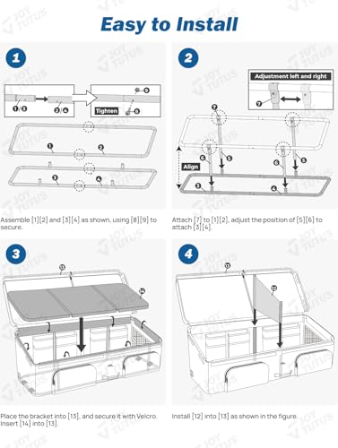 JOYTUTUS Truck Bed Cargo Box Organizer for Pickup, Truck Bed Cargo Bag, Storage Organizer Carrier Accessories for Groceries, Golf, Easily Slide in and Out, Easy Access