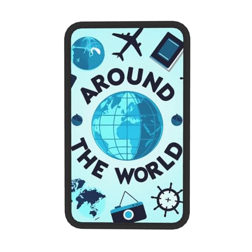 Travelling on Airplane 2 Print Car Center Console Cover Universal Neoprene Car Armrest Storage Box Decoration Protector Pad for Car Truck SUV, Interior Accessories