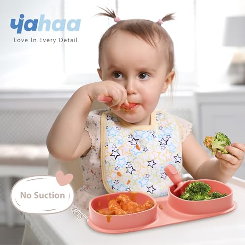 Silicone Foldable Novelty Dinner Plates, Baby Plates Travel Essential with Forks and Spoons, Microwave & Dishwasher Safe, Watermelon - color: Watermelon, style: No-Suction