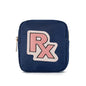 uekeboag Personalized Small Nylon Rx Cosmetic Bag, Cute Chenille Letter Patch Medicine Drug Pouch with Zipper,Preppy Makeup Travel Vitamin Bag for Women and Girls (Navy-Pink) - color: Navy-Pink