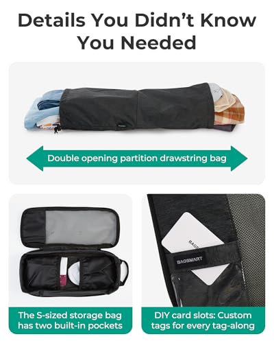 BAGSMART 6 Set /4 Set/2 Set Compression Packing Cubes for Travel, Lightweight Luggage Organizer Bags, Durable Space Saver Bags Travel Essentials - color: Black, size: Set of 6
