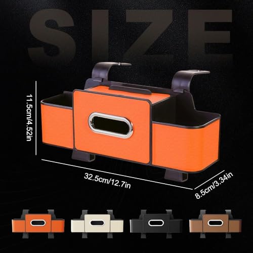 3-in-1 Backseat Car Organizer with Dual Cup Holders,Tissue Box & Phone Holder, 2026 Upgraded Car Seat Back Storage Box,Multifunctional Waterproof Storage for Daily Driving & Travel（Black）