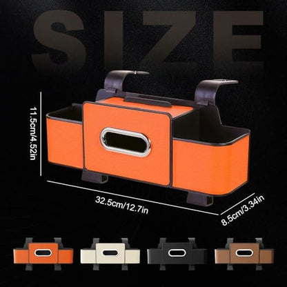 3-in-1 Backseat Car Organizer with Dual Cup Holders,Tissue Box & Phone Holder, 2026 Upgraded Car Seat Back Storage Box,Multifunctional Waterproof Storage for Daily Driving & Travel（Black）