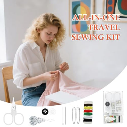 TINSKY 25 Boxes Mini Travel Sewing Kit Quick Fix Sewing Kits Bulk Basic Portable Pre Threaded Needle Emergency Repair Tool for Gifts Beginner Traveler Home Hotel - color: White