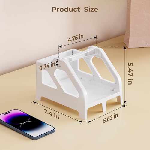 MUNBYN Label Holder for Rolls and Fan-Fold Labels, Thermal Sticker Roll Holder for Desktop Thermal Printer Shipping Supplies Industrial Paper, White - color: White