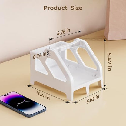 MUNBYN Label Holder for Rolls and Fan-Fold Labels, Thermal Sticker Roll Holder for Desktop Thermal Printer Shipping Supplies Industrial Paper, White - color: White