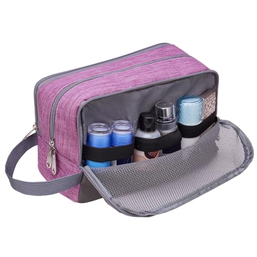 Toiletry Bag for Men/Women Hanging Dopp Kit Water Resistant Shaving Bag Small Toiletry Bag for Traveling (purple) - color: purple