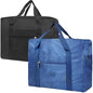Travel Duffel Bag Carry on Luggage Bag Foldable Travel Tote Bag Waterproof Sports Gym Lightweight Large Weekender Overnight Bag for Women and Men (Black+Blue) - color: Black+Blue